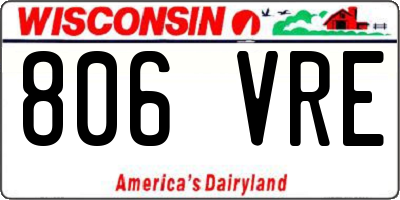 WI license plate 806VRE
