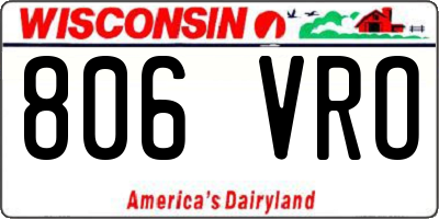 WI license plate 806VRO