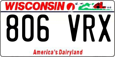 WI license plate 806VRX