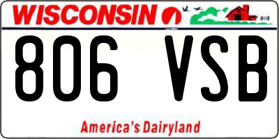 WI license plate 806VSB