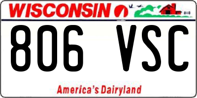 WI license plate 806VSC