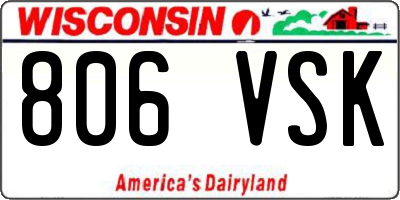WI license plate 806VSK