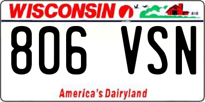WI license plate 806VSN