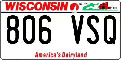 WI license plate 806VSQ