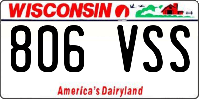 WI license plate 806VSS