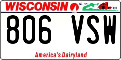 WI license plate 806VSW