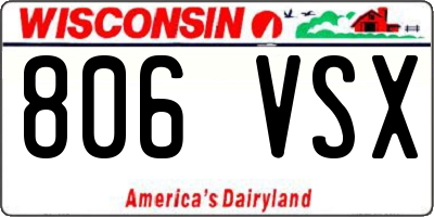 WI license plate 806VSX
