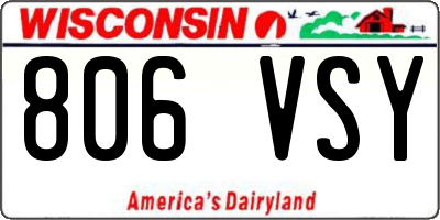 WI license plate 806VSY