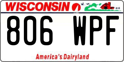 WI license plate 806WPF