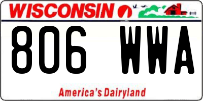 WI license plate 806WWA