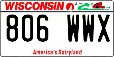WI license plate 806WWX