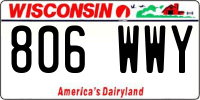 WI license plate 806WWY