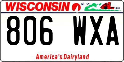 WI license plate 806WXA