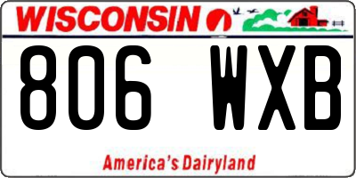 WI license plate 806WXB