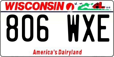 WI license plate 806WXE