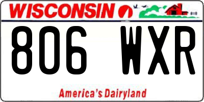 WI license plate 806WXR