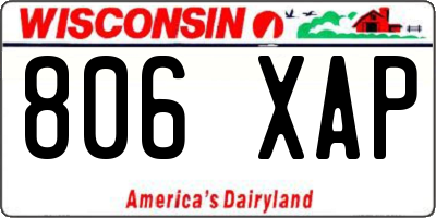 WI license plate 806XAP