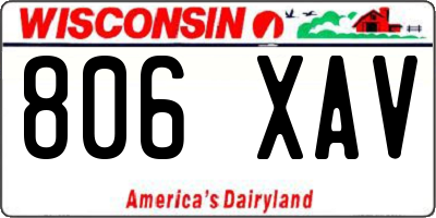 WI license plate 806XAV