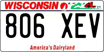 WI license plate 806XEV
