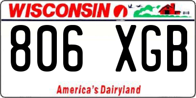 WI license plate 806XGB