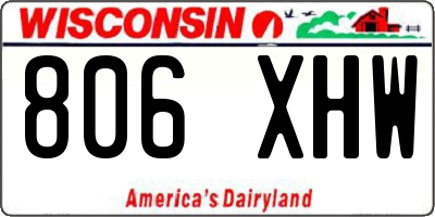 WI license plate 806XHW