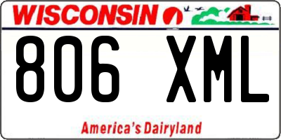 WI license plate 806XML