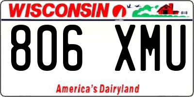 WI license plate 806XMU