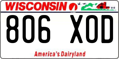WI license plate 806XOD