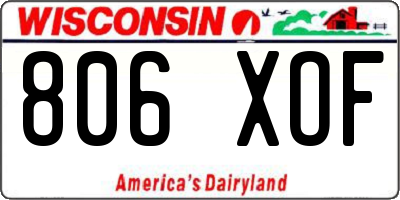 WI license plate 806XOF