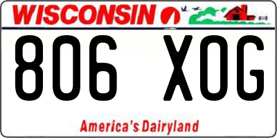 WI license plate 806XOG
