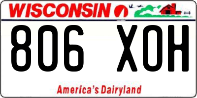 WI license plate 806XOH