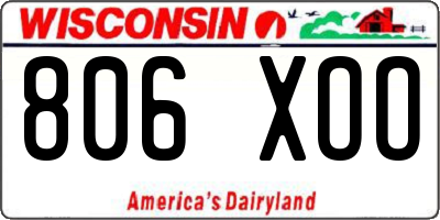 WI license plate 806XOO