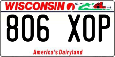 WI license plate 806XOP