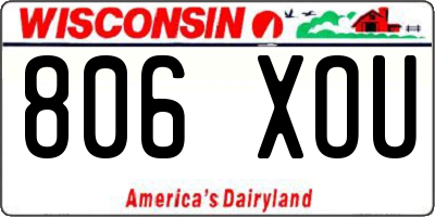 WI license plate 806XOU