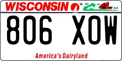 WI license plate 806XOW