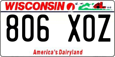 WI license plate 806XOZ