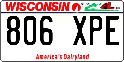 WI license plate 806XPE