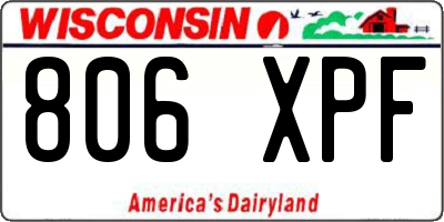 WI license plate 806XPF