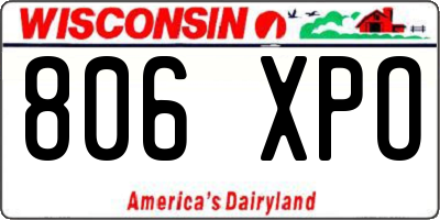 WI license plate 806XPO