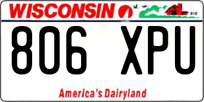 WI license plate 806XPU
