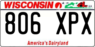 WI license plate 806XPX