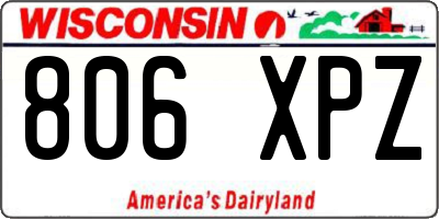 WI license plate 806XPZ