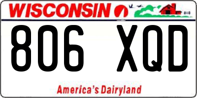 WI license plate 806XQD