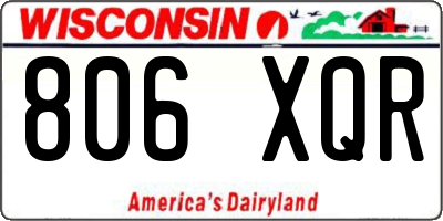 WI license plate 806XQR