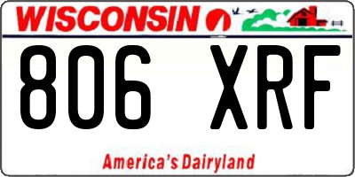 WI license plate 806XRF