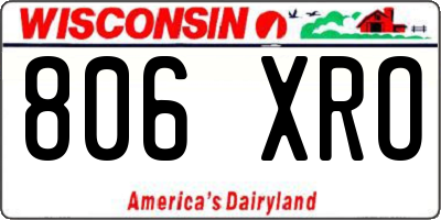 WI license plate 806XRO