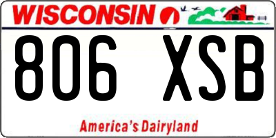 WI license plate 806XSB