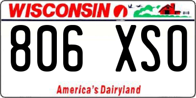 WI license plate 806XSO