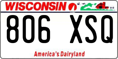 WI license plate 806XSQ
