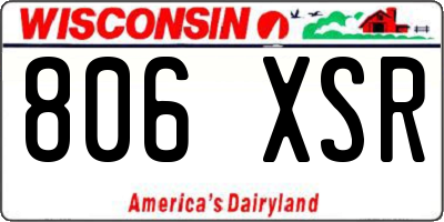 WI license plate 806XSR